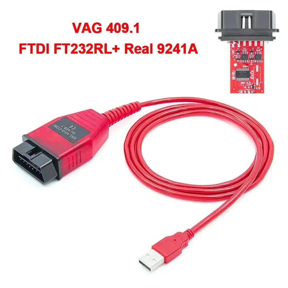 VAG 409.1 KKL COM With FTDI FT232RL CH340T OBD 2 OBD2 Car Diagnostic USB Interface Auto Cable Scanner Tool