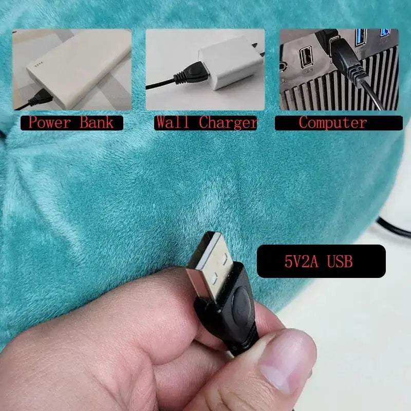 USB Foot Warmer Under Desk Heating Pad 5V 2A Soft Plush