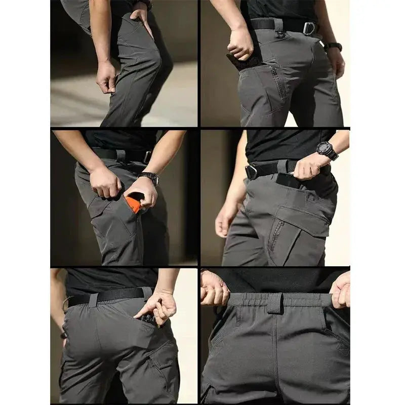 Men Elastic Quick Dry Cargo Pants For Hiking Trekking