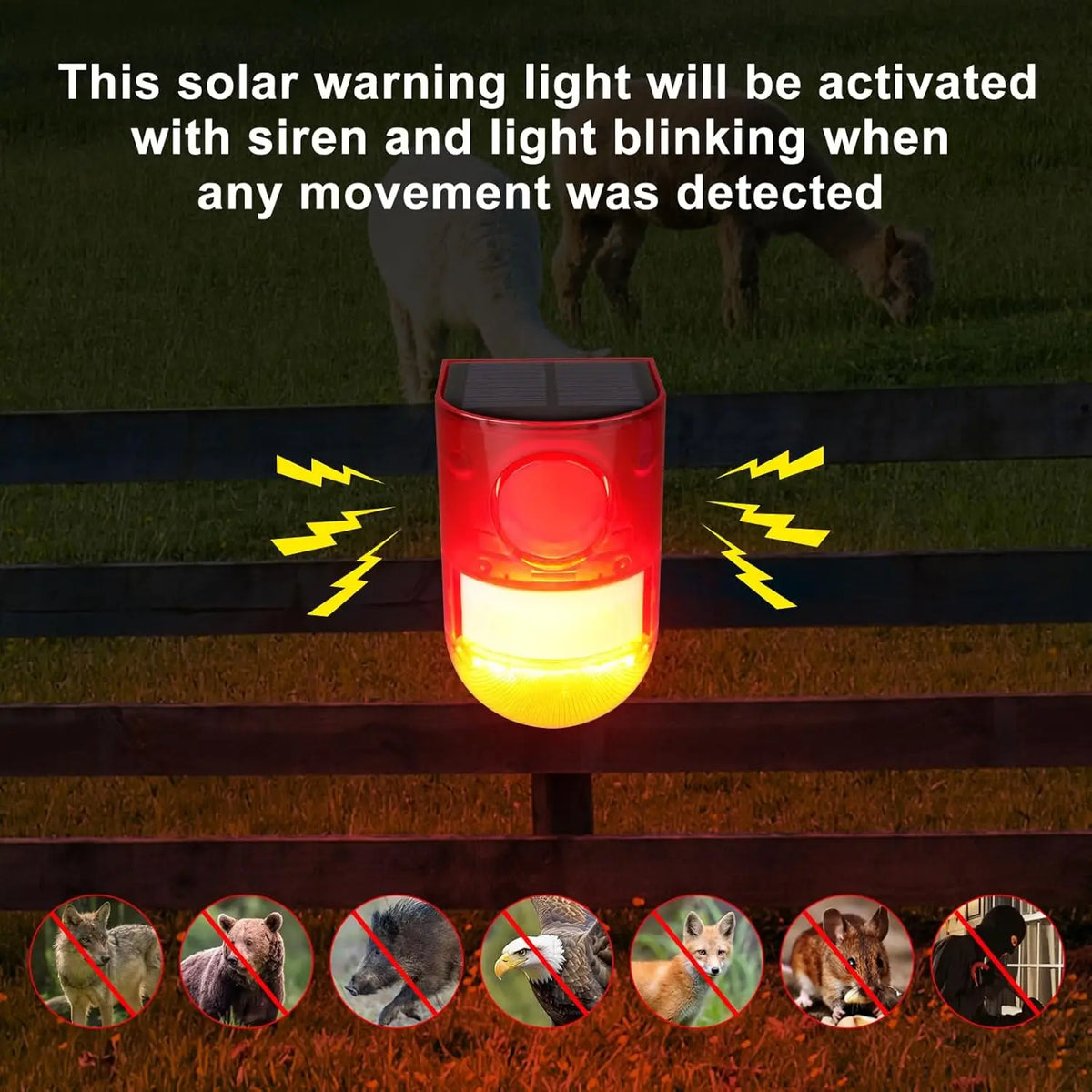 Solar Powered Sound Alarm Motion