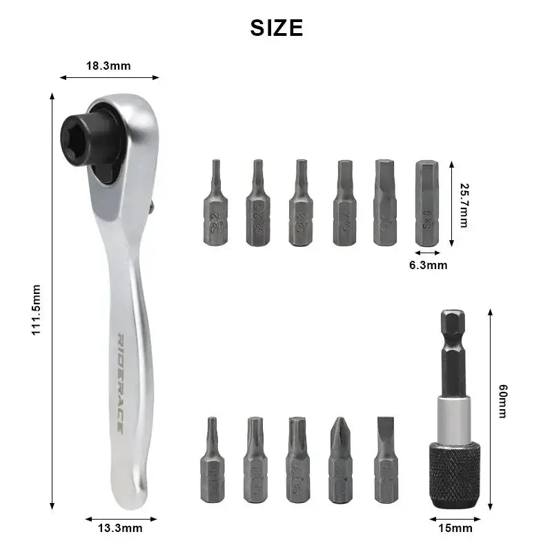 Riderace Bike Allen Key Spanner Torque Ratchet Wrench Set