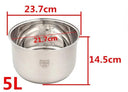 Rice Cooker Pot Replacement 304 Stainless Steel Non-Stick 5L