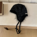 Striped Earflap Knit Winter Hat