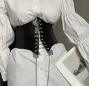 Butterfly Chain Corset Wide Belts PU Leather Slimming Girdle