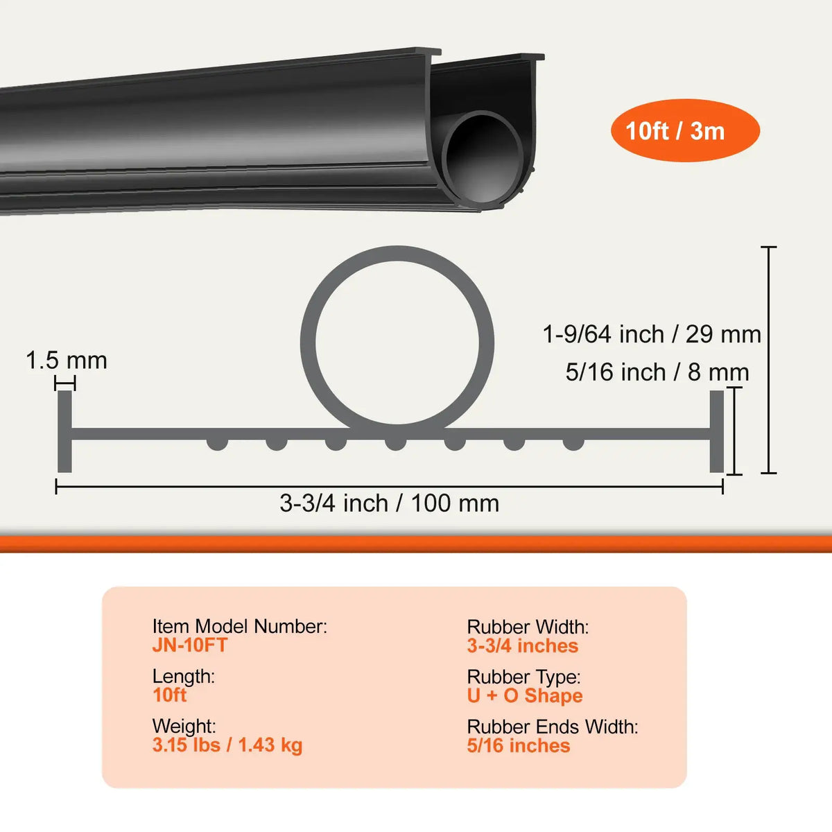 U Shape Garage Door Rubber Seal — product image 8