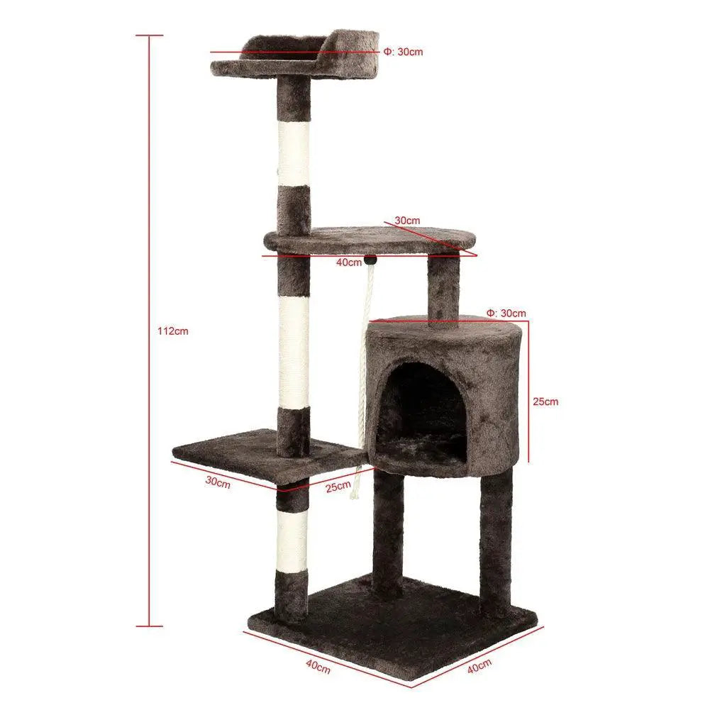 Cat Tree Multi Level Tower Condo Scratching Post Dark Brown