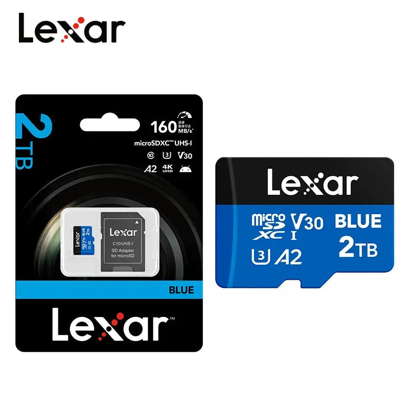 Original Lexar BLUE MicroSDXC UHS-I Card 1T 2TB A2 V30 Micro SD Card Max 160Mb/s Memory Card for Switch Tablet Dash Cam Flash TF