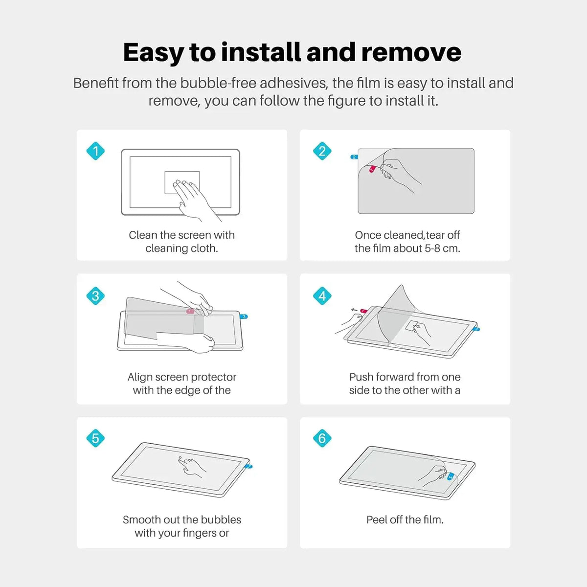 Huion Drawing Tablet Anti-Glare Matte Screen Protector, Anti-Scratch Protector Film for Android Tablet Kamvas Slate 10