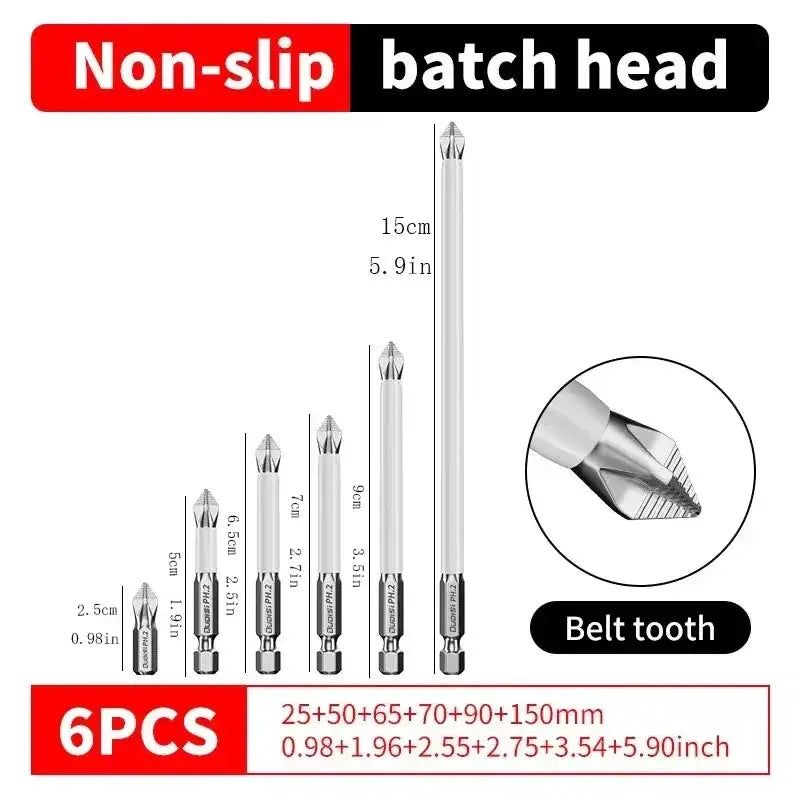 6 Piece Non Slip Magnetic Electric Screwdriver Set