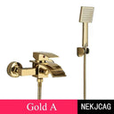 Gold Bathtub Faucet Waterfall Shower Wall Mounted Elite