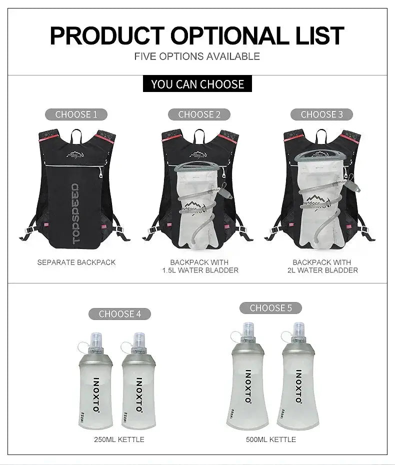 Ultra Lightweight INOXTO 5L Trail Running Hydration Vest