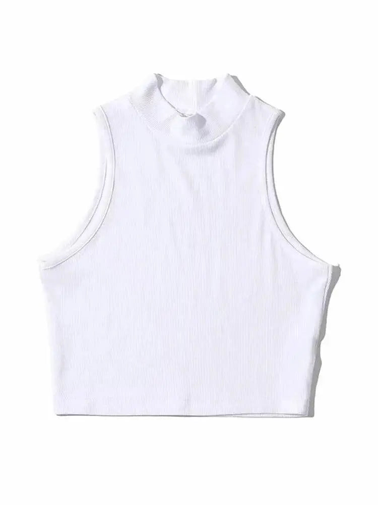 Chic Sleeveless Crop Top High Stretch Summer Essential