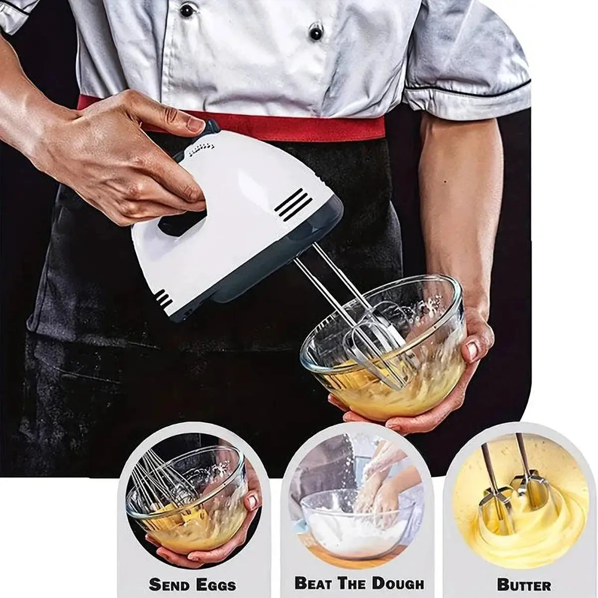 Handheld Electric Egg Beater Mini 7 Speed Mixer Pro Edition
