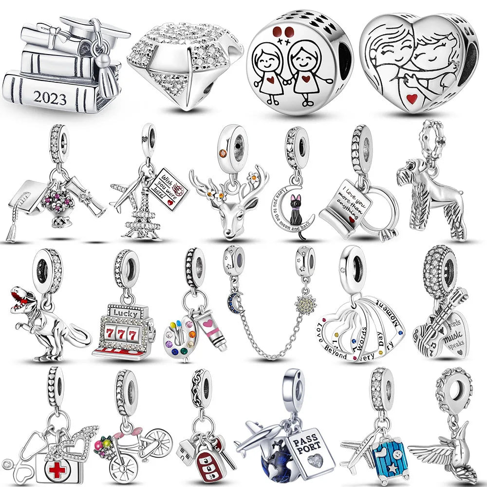 Silver Plated Charm Graduation Books