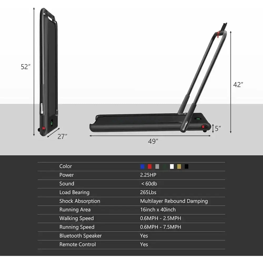 Dual-Function Portable Walking Pad and Under Desk Treadmill for Home and Office Use
