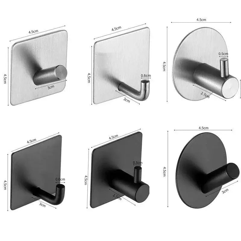 Stainless Steel Wall Hook Organizer For Towels And Keys
