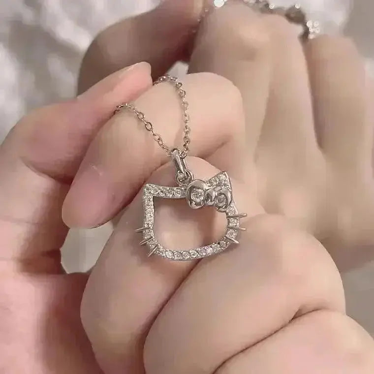 Hello Kitty Zircon Pendant Sparkling Elegance Jewelry