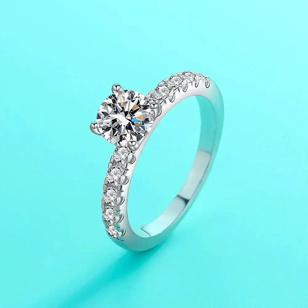 Cbtb Exquisite D Colur 1-3 Carat Moissanite Four Claw Ring for Women Wedding Eternal Jewelry