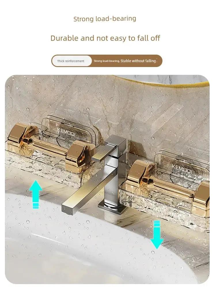Wall Mounted Punch Free Sink Mirror Drain Rack Suction Cup