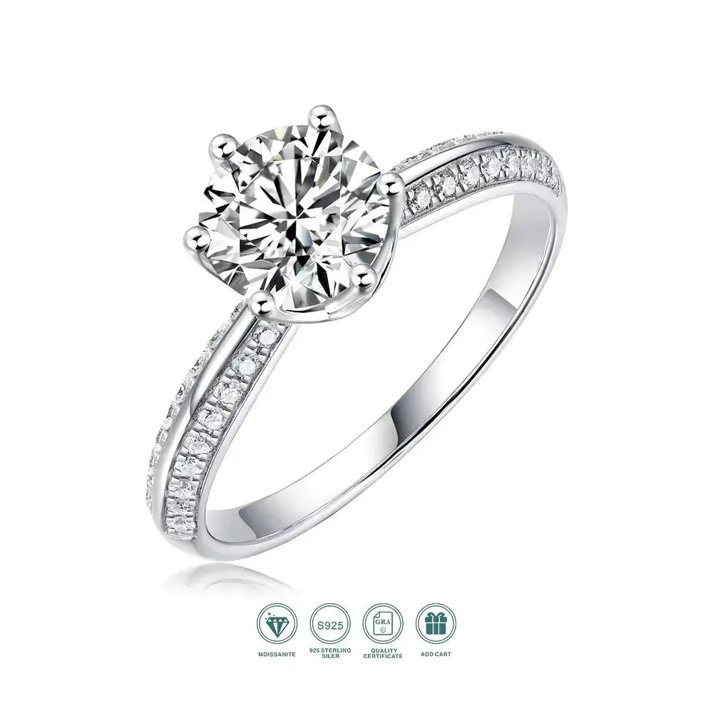 Moissanite Ring in Sterling Silver LYEE — product view 1