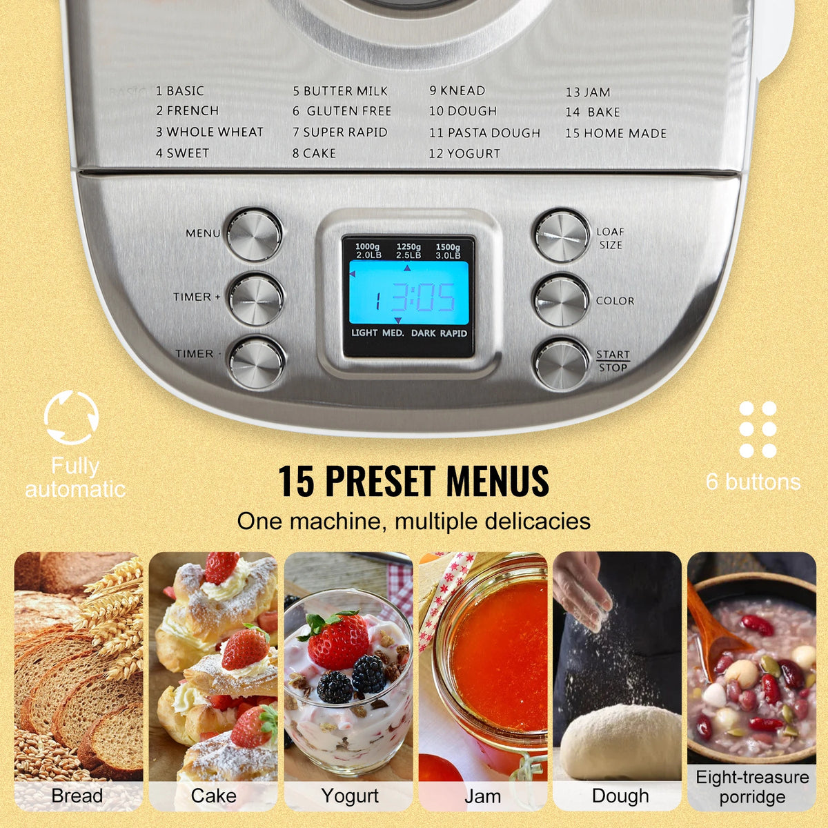 SucceBuy LB Bread Maker Dough Machine Nonstick Ceramic Pan — product view 2
