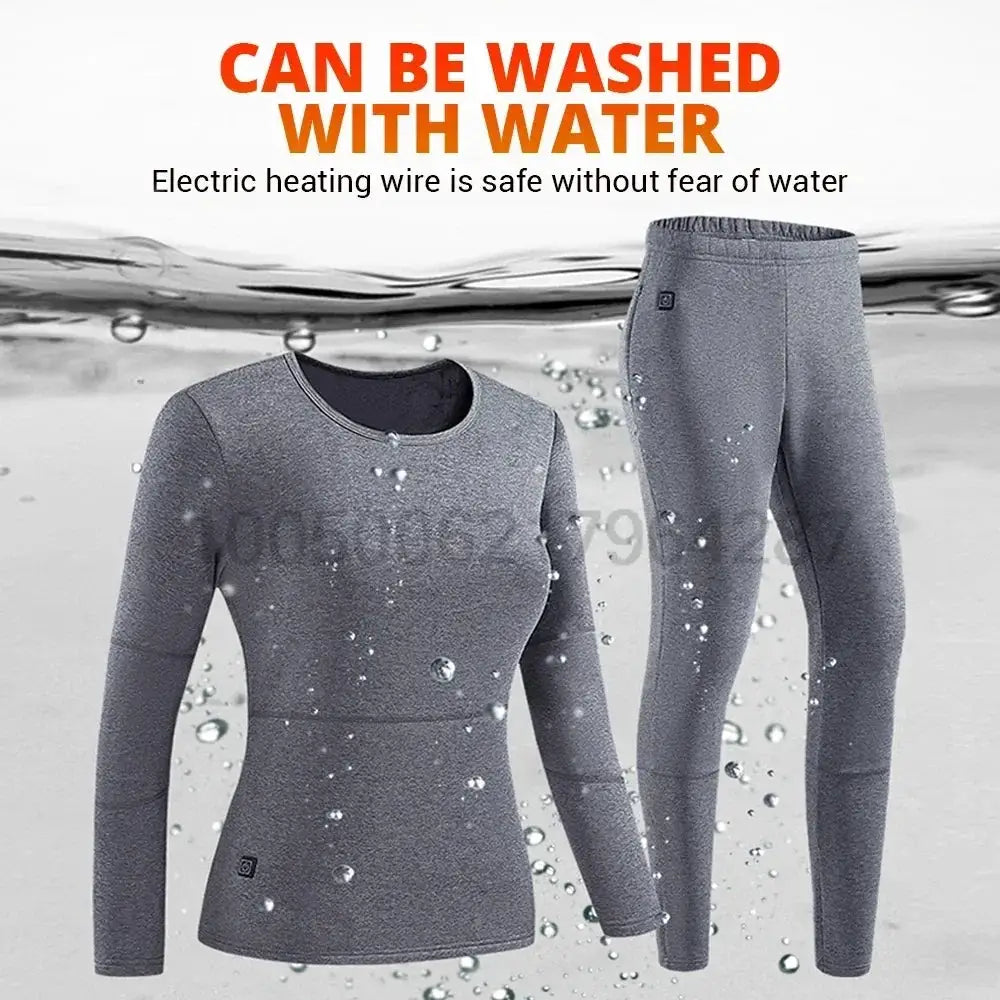 Winter Heated Underwear Set For Men Women USB Heating Jacket