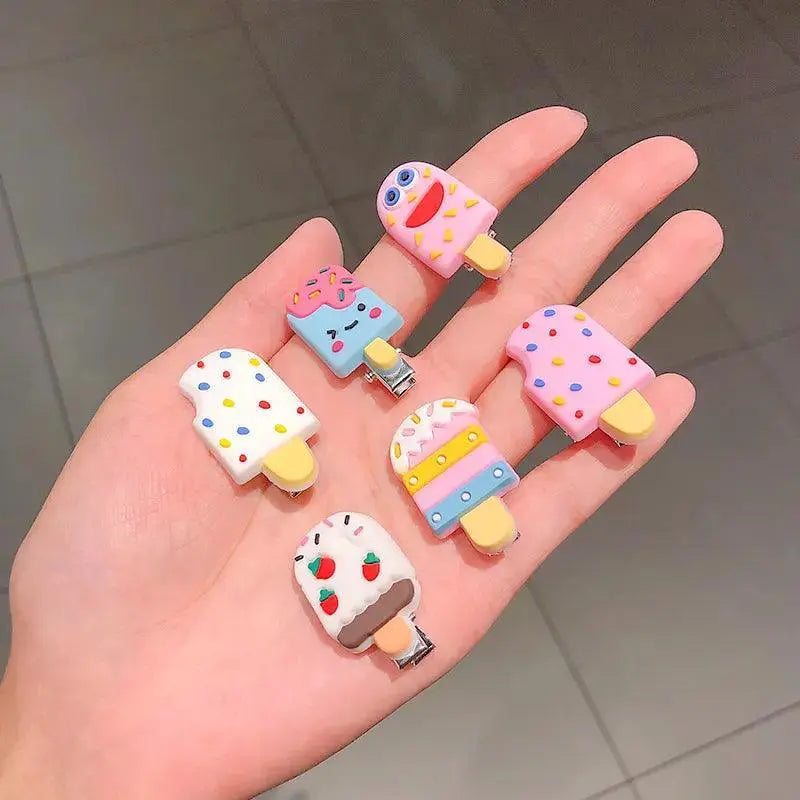 Magical Unicorn Hair Clips For Girls With Ice Cream Designs