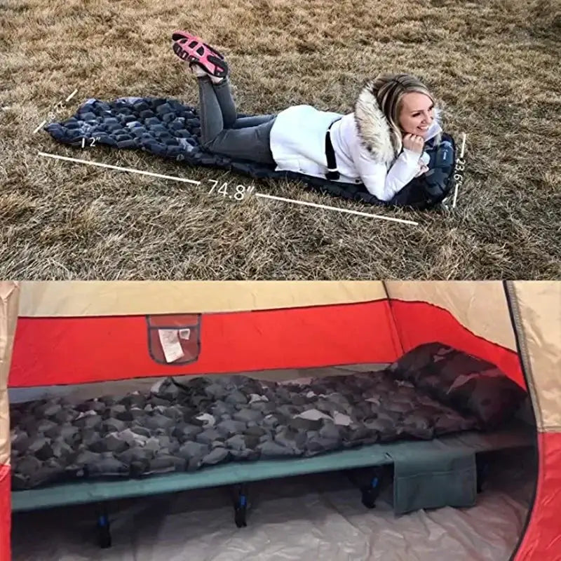 Outdoor Sleeping Pad Inflatable Mattress With Pillows