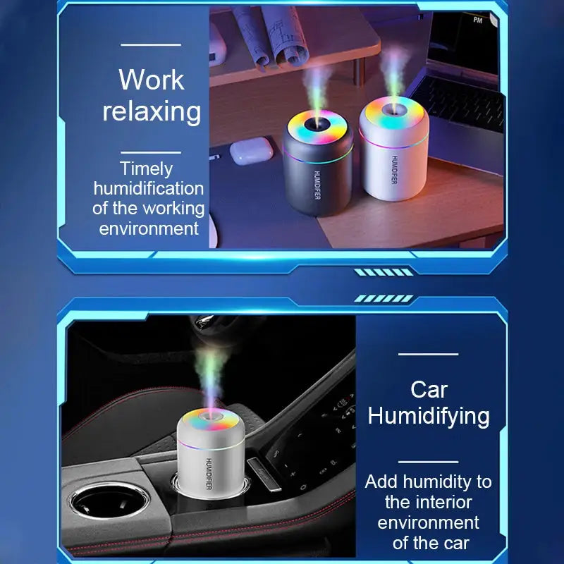 USB Aroma Diffuser And Mini Humidifier With Lights — product view 9