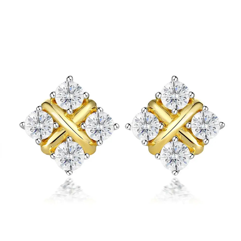 Moissanite Earrings in Sterling Silver Pair — product view 9