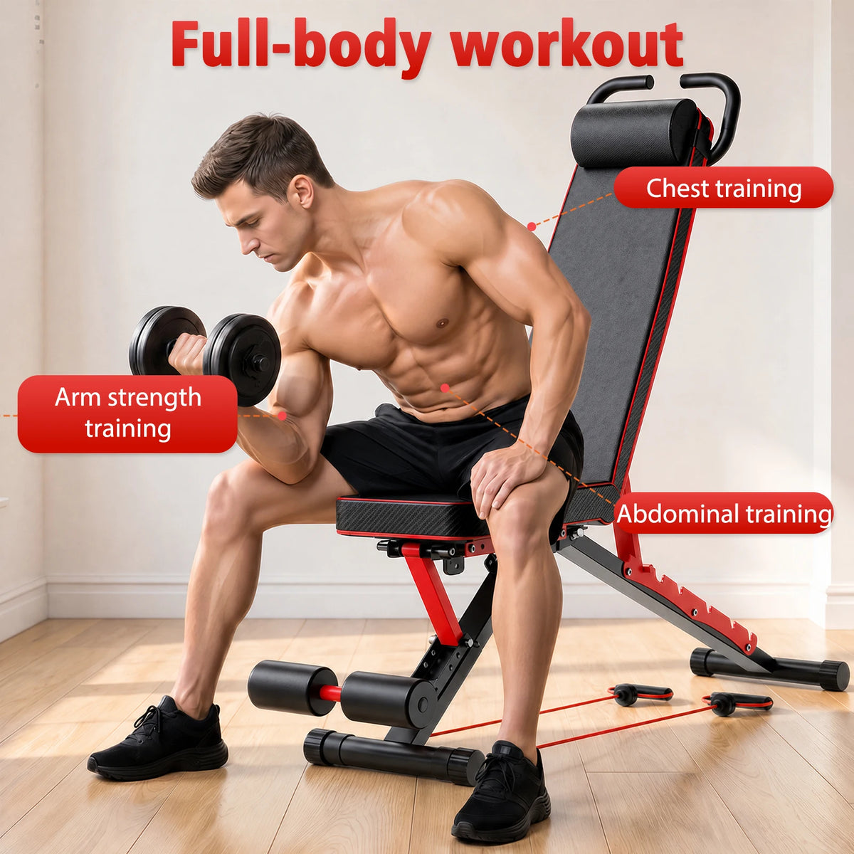 Multifunctional Foldable Weight Bench Fitness Workout – lbs — product view 8