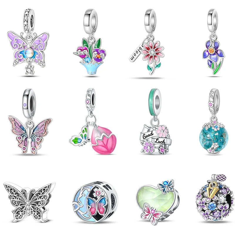 Sterling Silver Spring Colorful Butterfly
