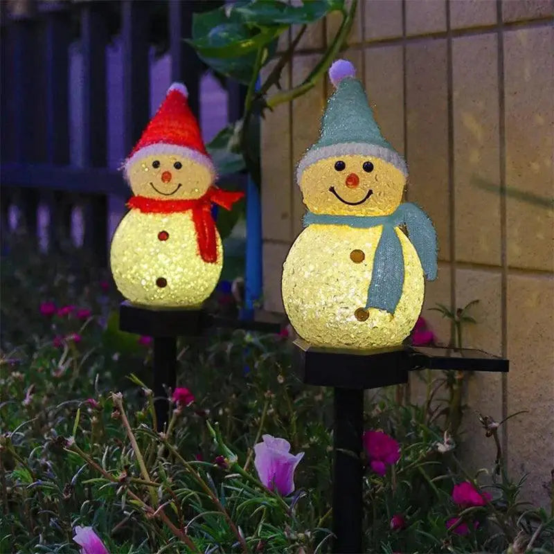 LED Solar Snowman Pathway Lights For Festive Decor