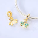 Charm Beads Sterling Silver Golden