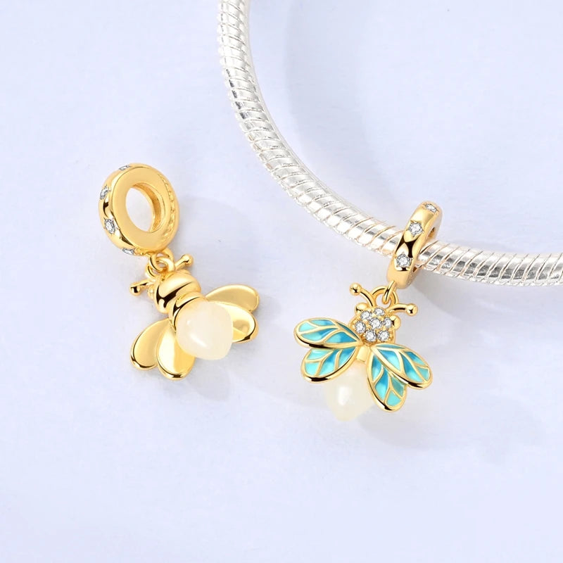 Charm Beads Sterling Silver Golden