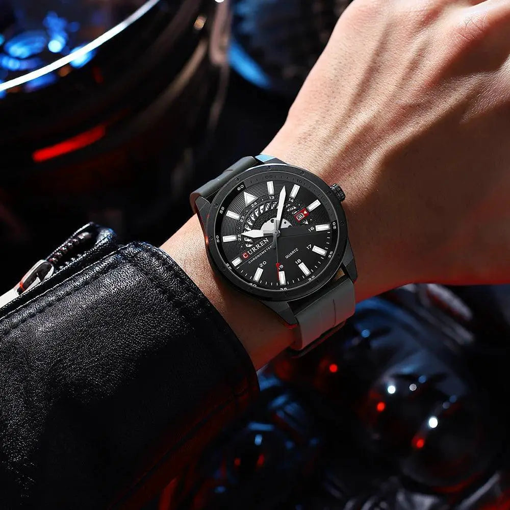 Curren Mens Luxury Silicone Band Fashion Wristwatch