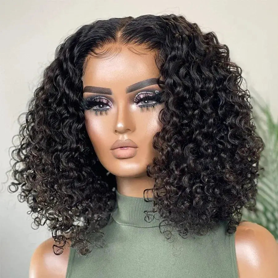 Short Bob Deep Wave Lace Front Wig Premium Brazilian Hair
