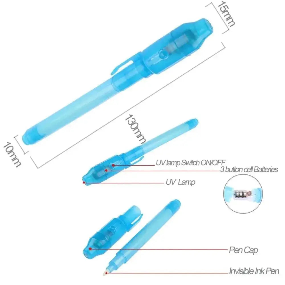 Invisible Ink Spy Pen With UV Light For Secret Messages