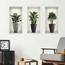 Wall Art Stickers Simulate 3D Potted Green Plants Decor