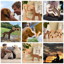Personalized Hand Carved Dog Family Figurine For Pet Lovers
