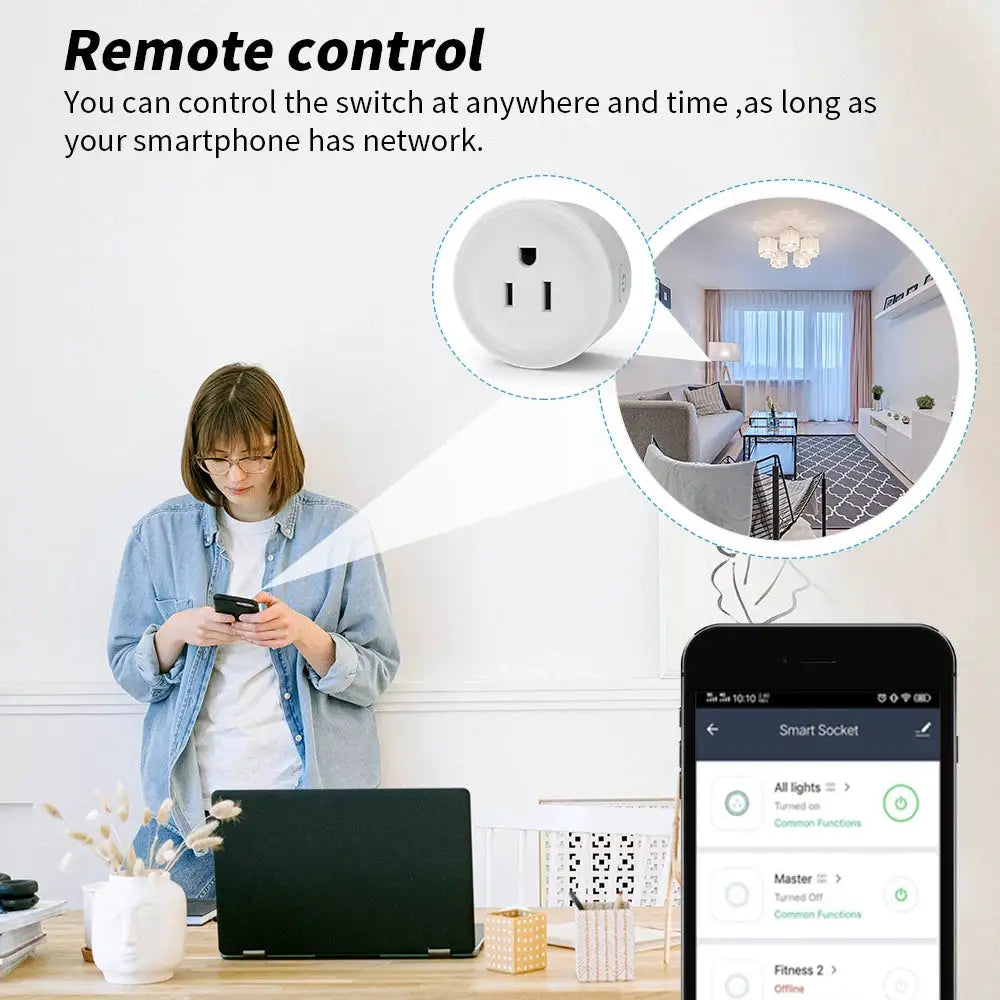 US WiFi Smart Plug Smart Outlet with Timer And Scene Linkage Voice Control Compatible with Alexa And Google Home, CozyLife APP