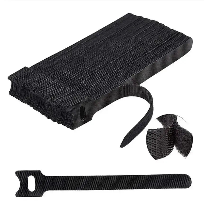 100 Cable Ties 150x12mm T-Buckle Strap Nylon Black Ties - OurLum.com