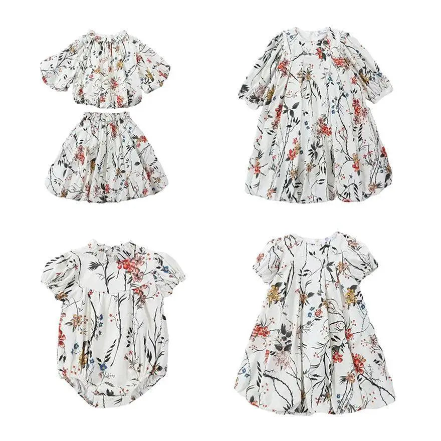 Enchanting Secret Garden Floral Dress And Romper Set Summer