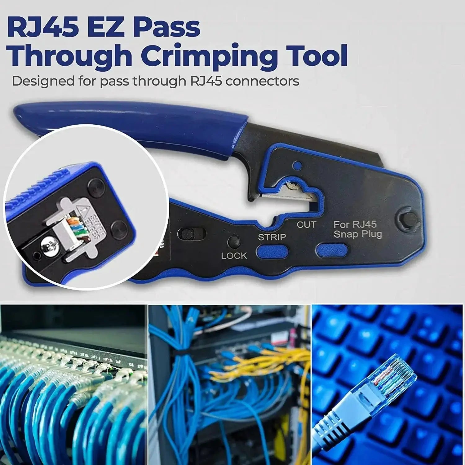 ZoeRax RJ45 Crimp Tool For Ethernet Installation Pro
