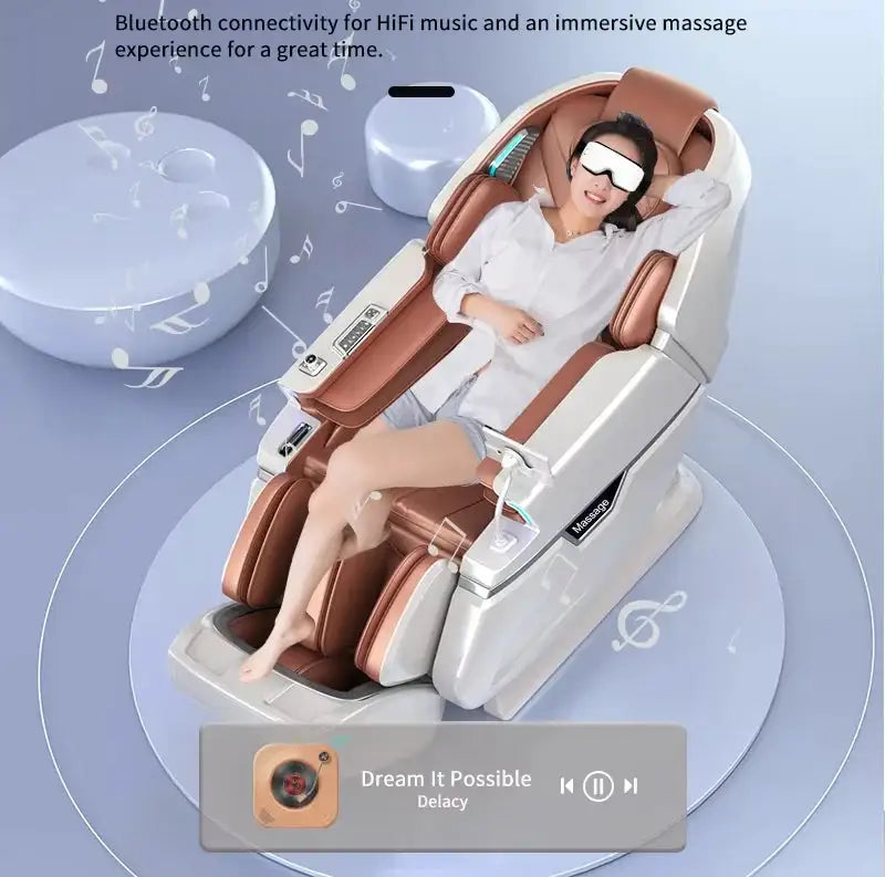4D Luxury Intelligent Massage Chair Zero Gravity Space Cabin Full Body Electric Foot Massage Home Relax Recliner