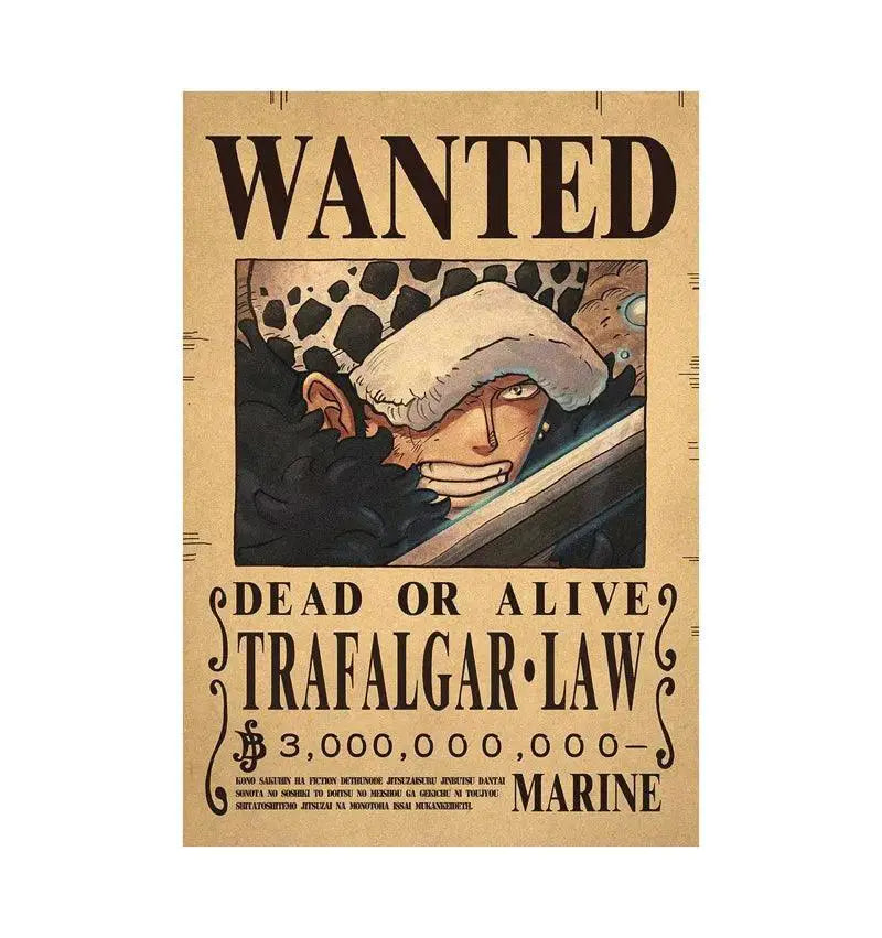 One Piece Luffy Vintage Wanted Posters Wall Decor Figure