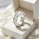 Sterling Silver Silver Moissanite Wedding Band Ring