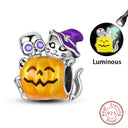 Sterling Silver Halloween Luminous Skull
