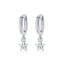 Sterling Silver Hoop Earrings Crystal