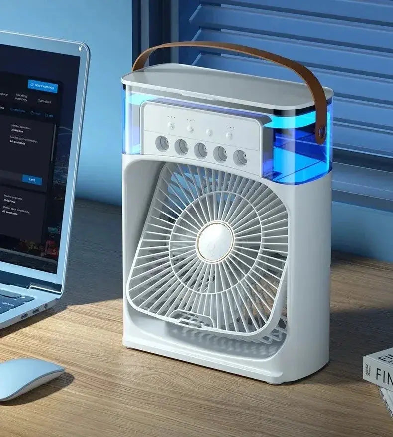 Portable USB Air Cooler Fan Humidifier Night Light 3 In 1 - OurLum.com